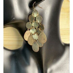 Chandler Dangle Teardrop Metal Earrings Pierced